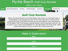 Tablet Screenshot of myrtlebeachgolfclubrentals.com